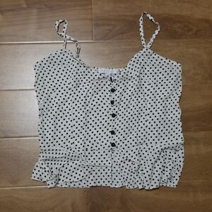 American Eagle "Dont Ask Why" Polka Dot Crop Tank
